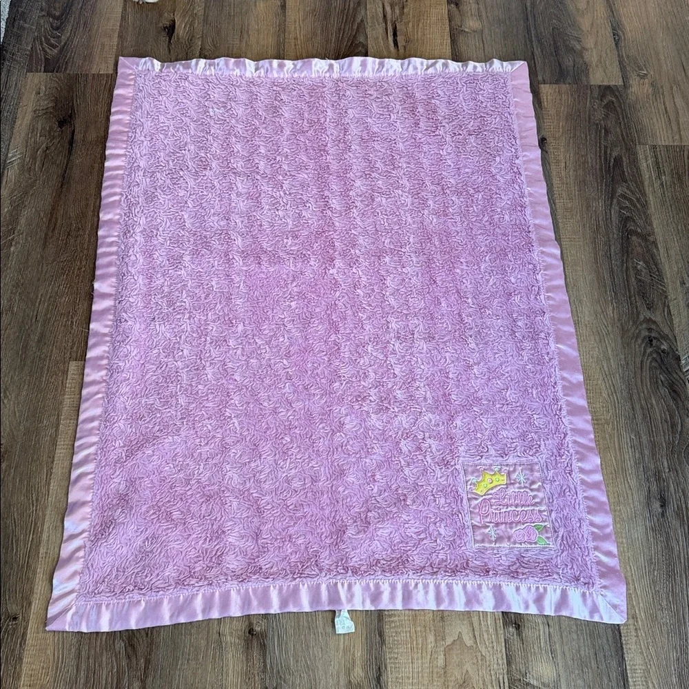 Little‎ Bedding by Nojo Pink Swirl Satin Trim Little Princess Crown Baby Blanket